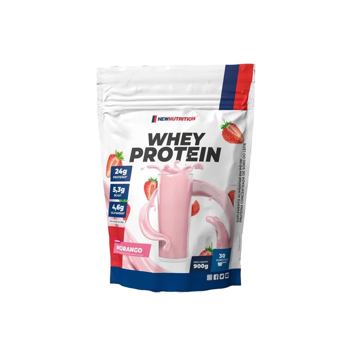 Whey Protein - 900g Refil Morango - NewNutrition