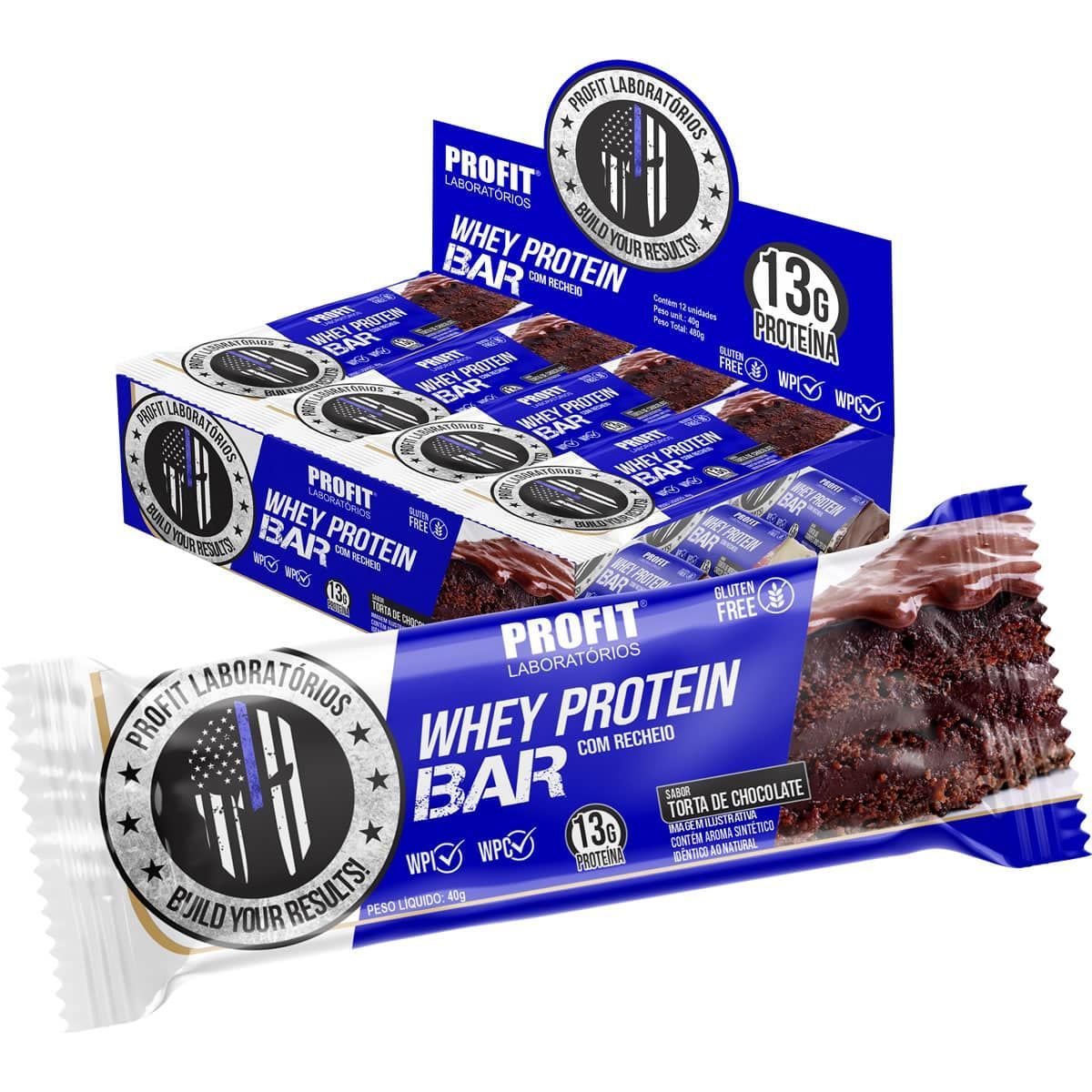 Whey Protein Bar - 12 Unidades 40g Torta de Chocolate - ProFit*** Data Venc. 24/11/2024