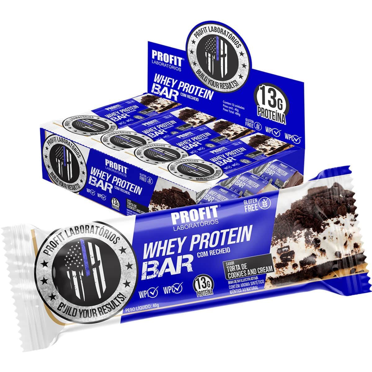 Whey Protein Bar - 12 Unidades 40g Torta de Cookies And Cream - ProFit