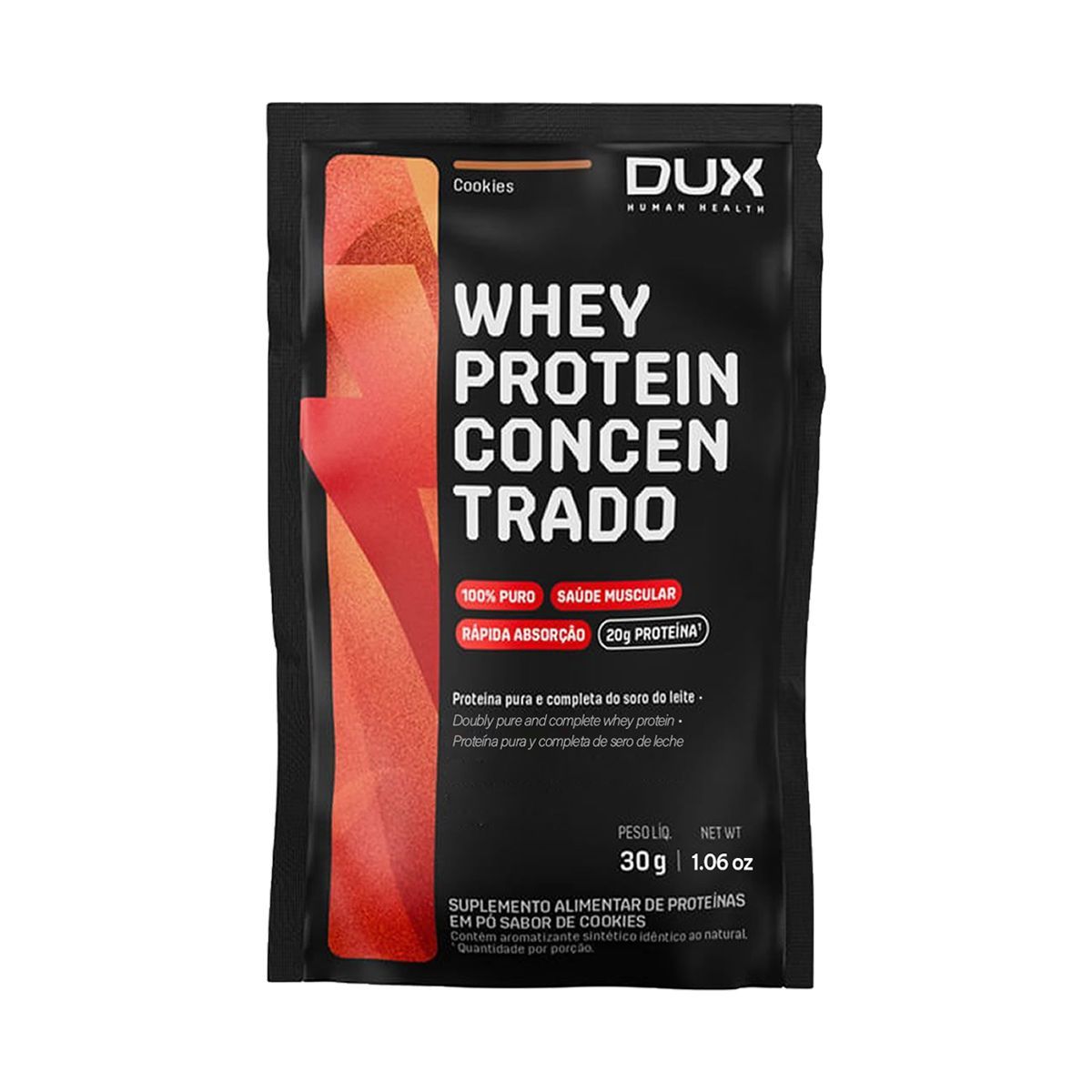 Whey Protein Concentrado - 1 Sach� 30g Cookies  - Dux Nutrition