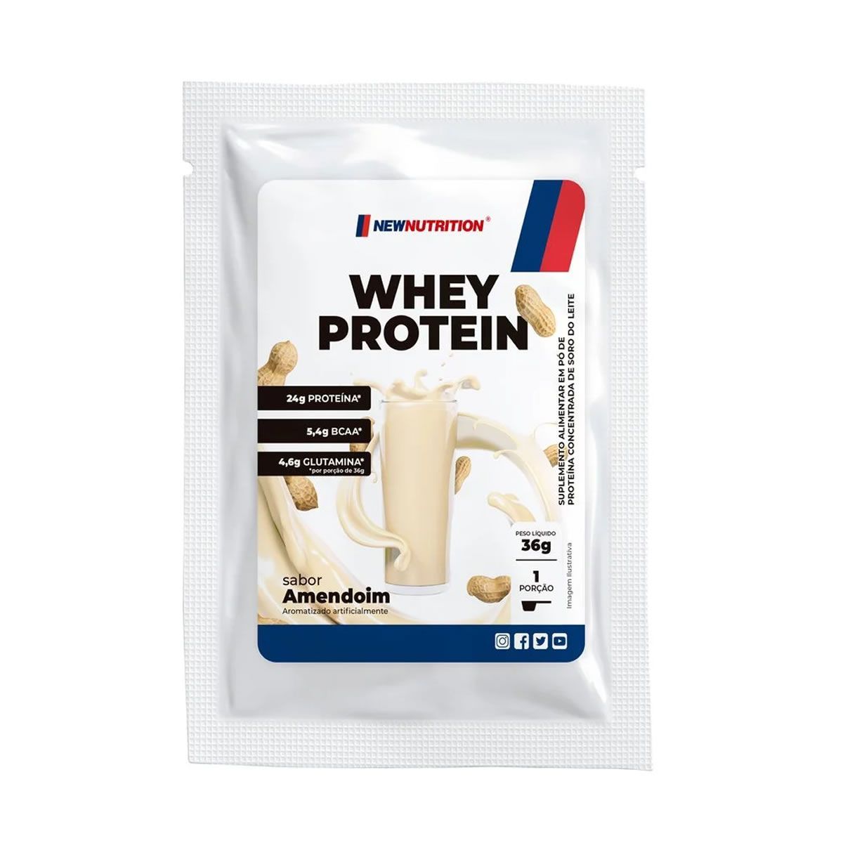 Whey Protein Concentrado - 1 Sach� 36g Amendoim - NewNutrition
