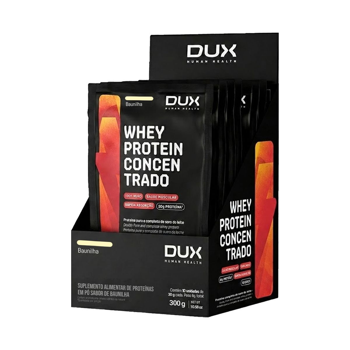 Whey Protein Concentrado - 10 Sach�s 30g Baunilha - Dux Nutrition
