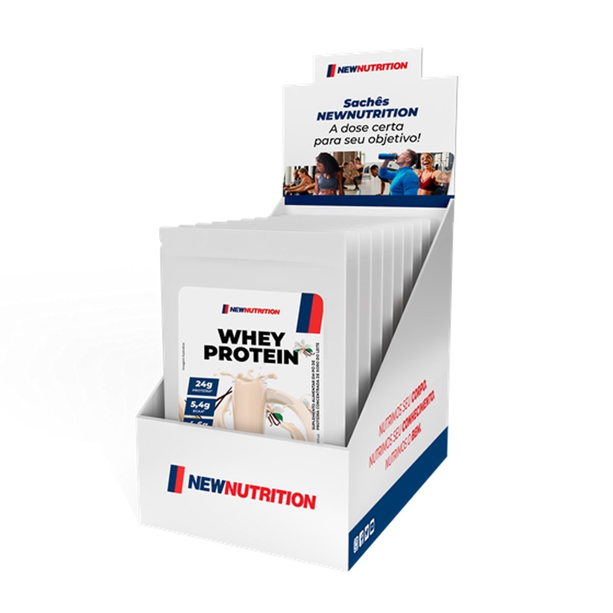 Whey Protein Concentrado - 10 Sach�s 30g Baunilha - NewNutrition