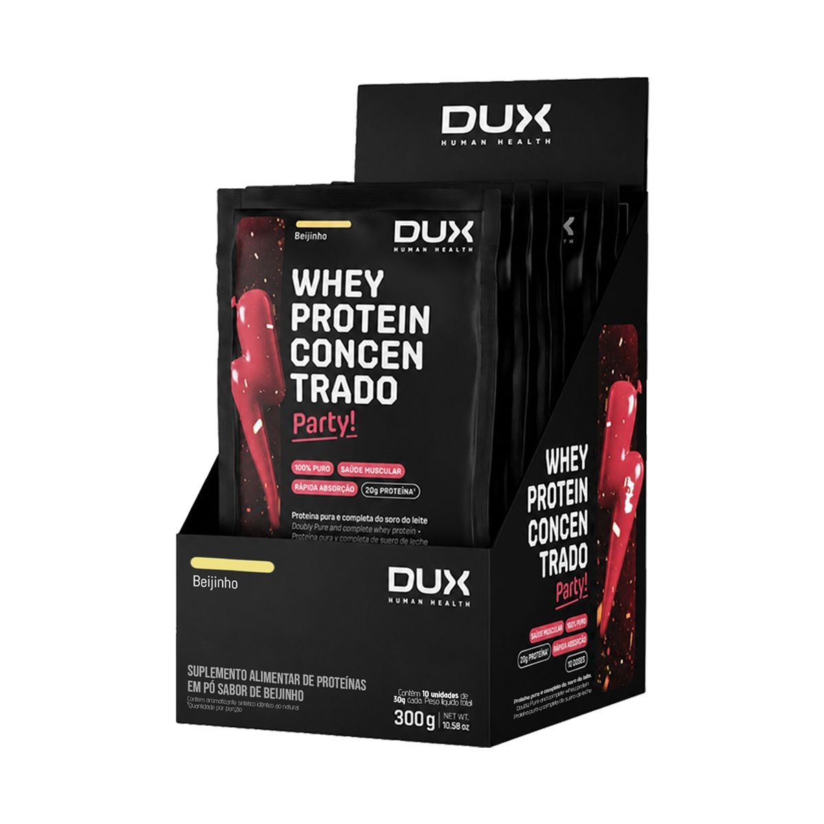Whey Protein Concentrado - 10 Sach�s 30g Beijinho - Dux Nutrition