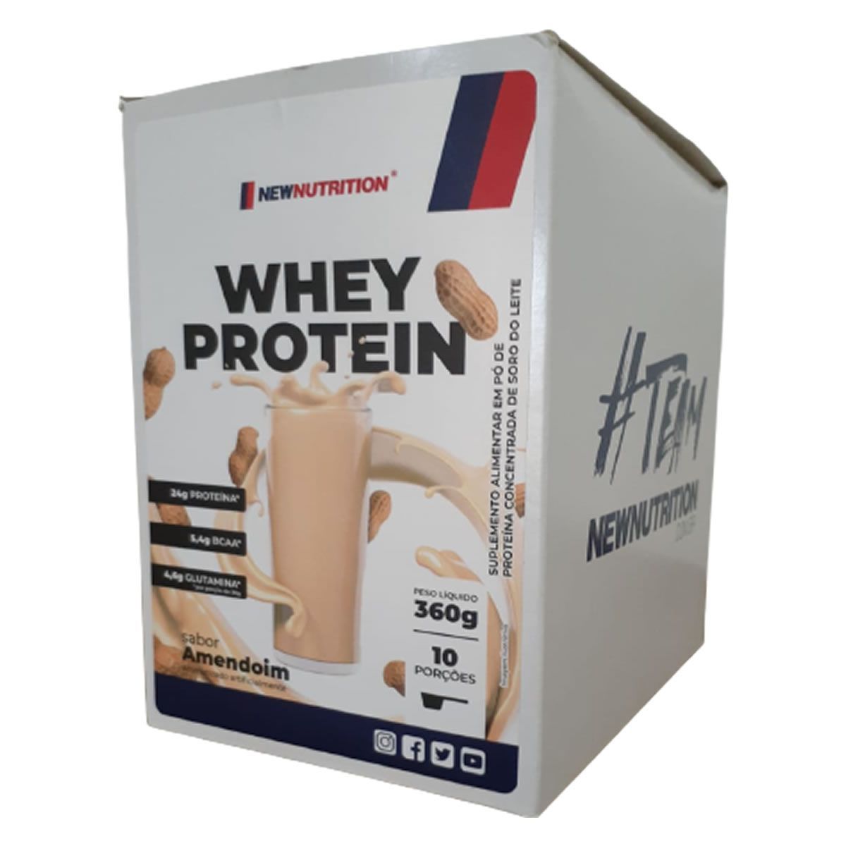 Whey Protein Concentrado - 10 Sach�s 36g Amendoim - Newnutrition*** Data Venc. 30/05/2025