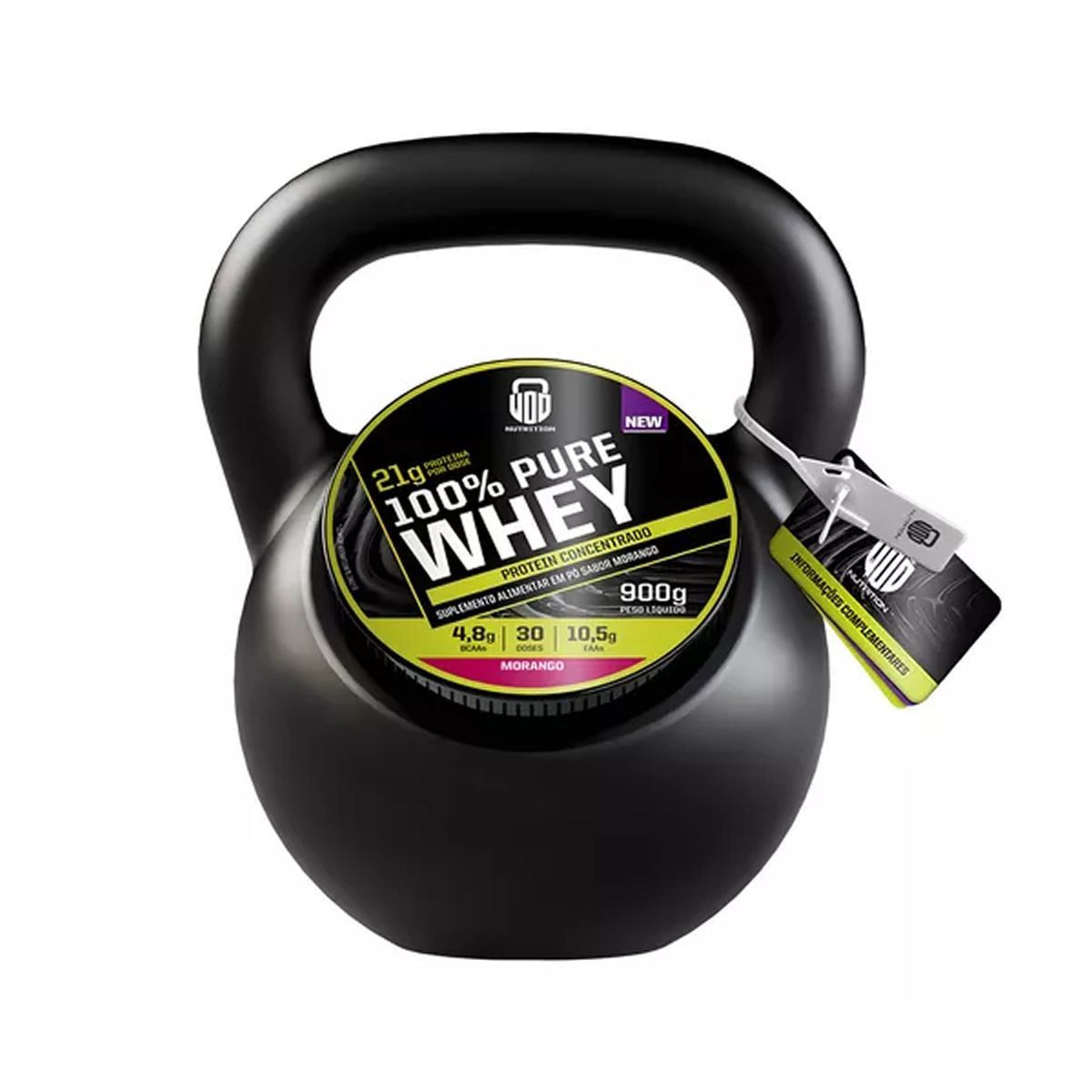 Whey Protein Concentrado 100% Pure - 900g Morango - Wod Nutrition*** Data Venc. 10/08/2025