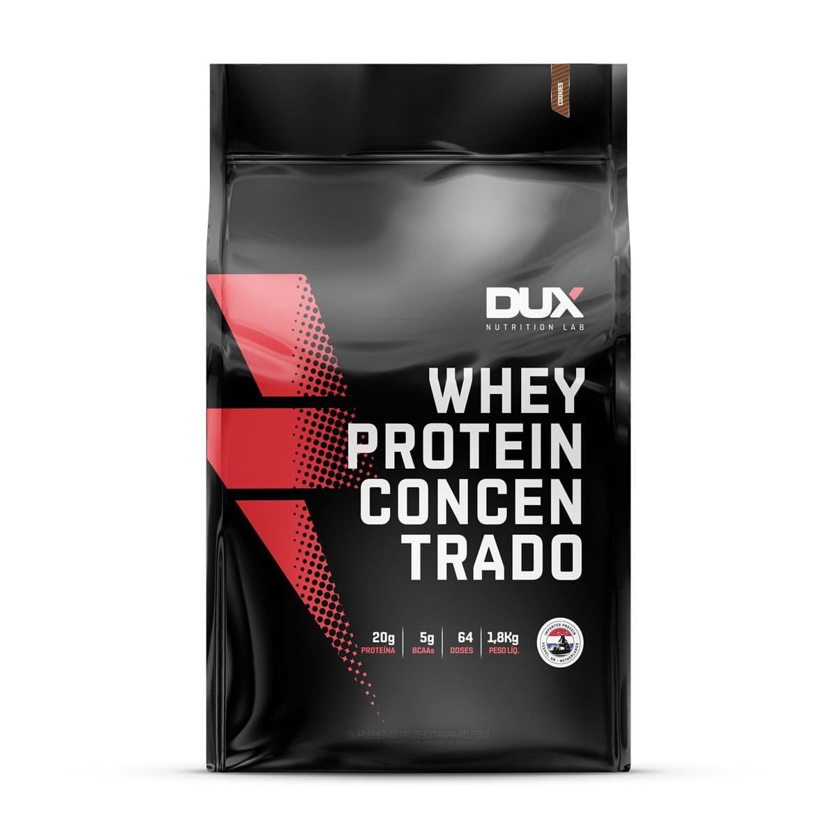 Whey Protein Concentrado - 1800g Refil Cookies - Dux Nutrition*** AVARIA EMBALAGEM *** Data Venc. 18/11/2022