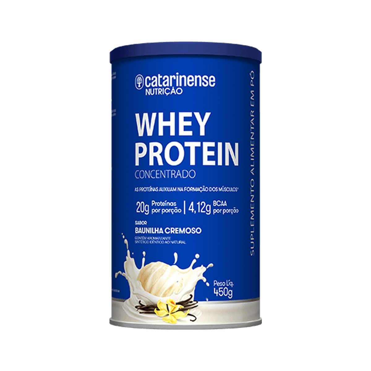Whey Protein Concentrado - 450g Baunilha - Catarinense Nutri��o