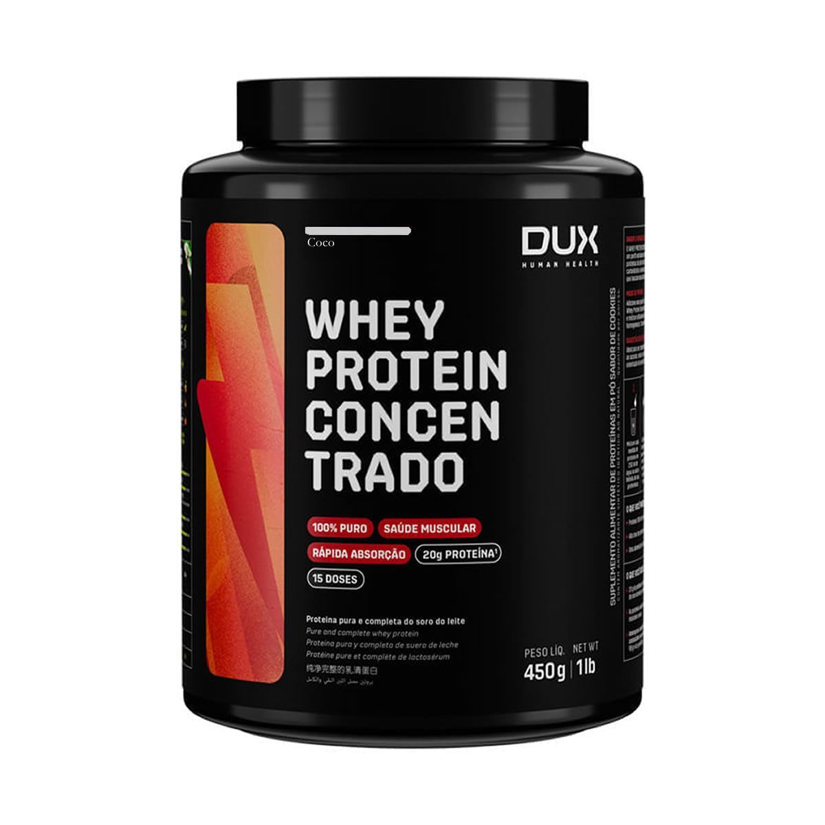 Whey Protein Concentrado - 450g Coco - Dux Nutrition