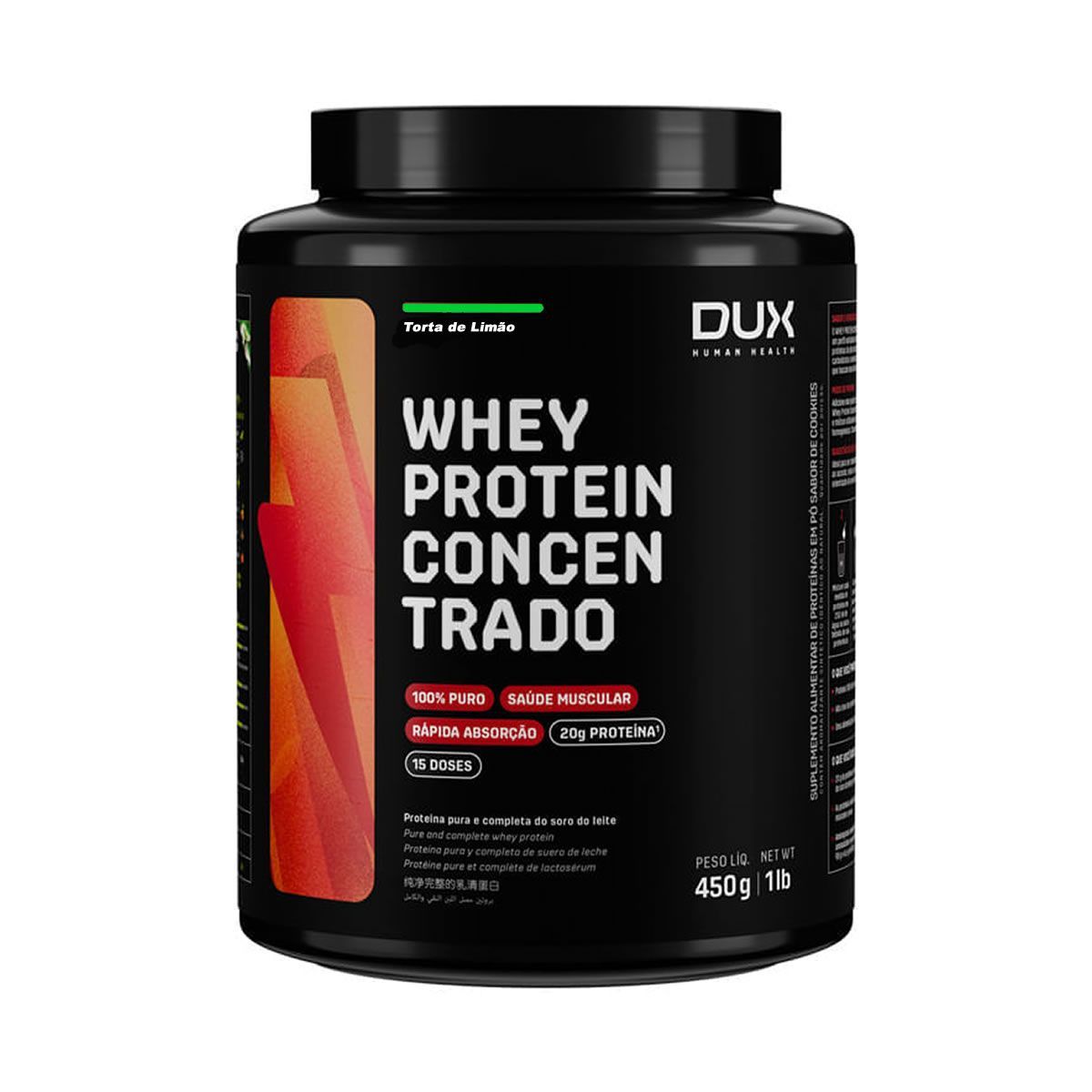 Whey Protein Concentrado - 450g Torta de Lim�o - Dux Nutrition