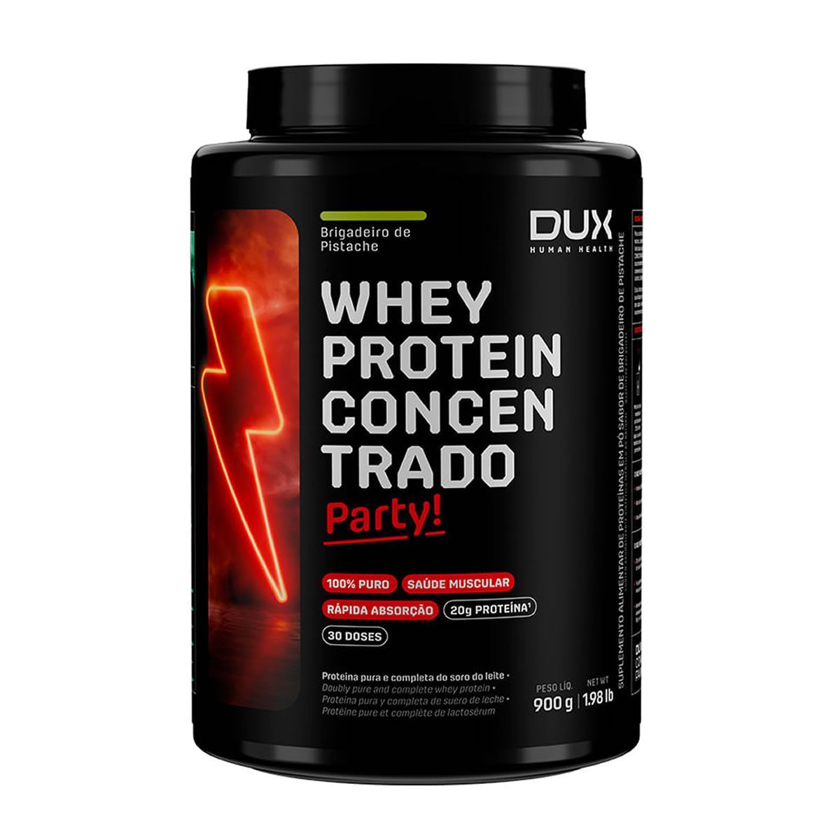 Whey Protein Concentrado Party - 900g Brigadeiro de Pistache - Dux Human Health