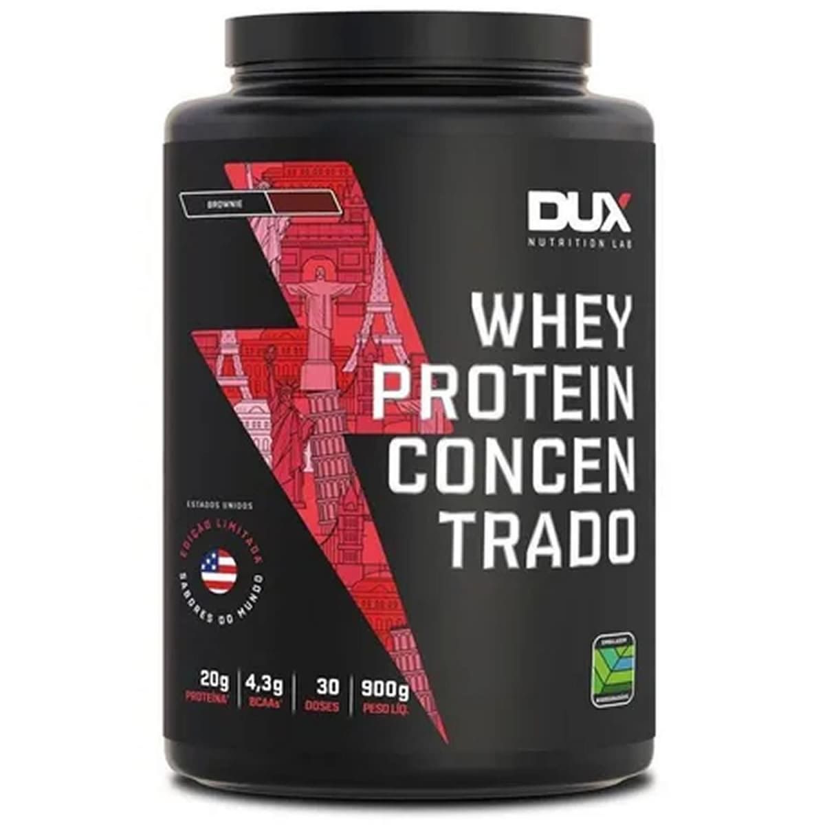 Whey Protein Concentrado - 900g Brownie - Dux Nutrition