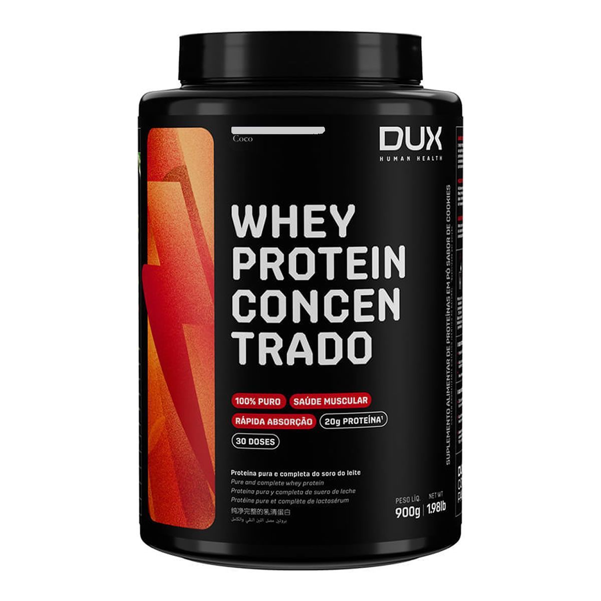 Whey Protein Concentrado - 900g Coco - Dux Nutrition