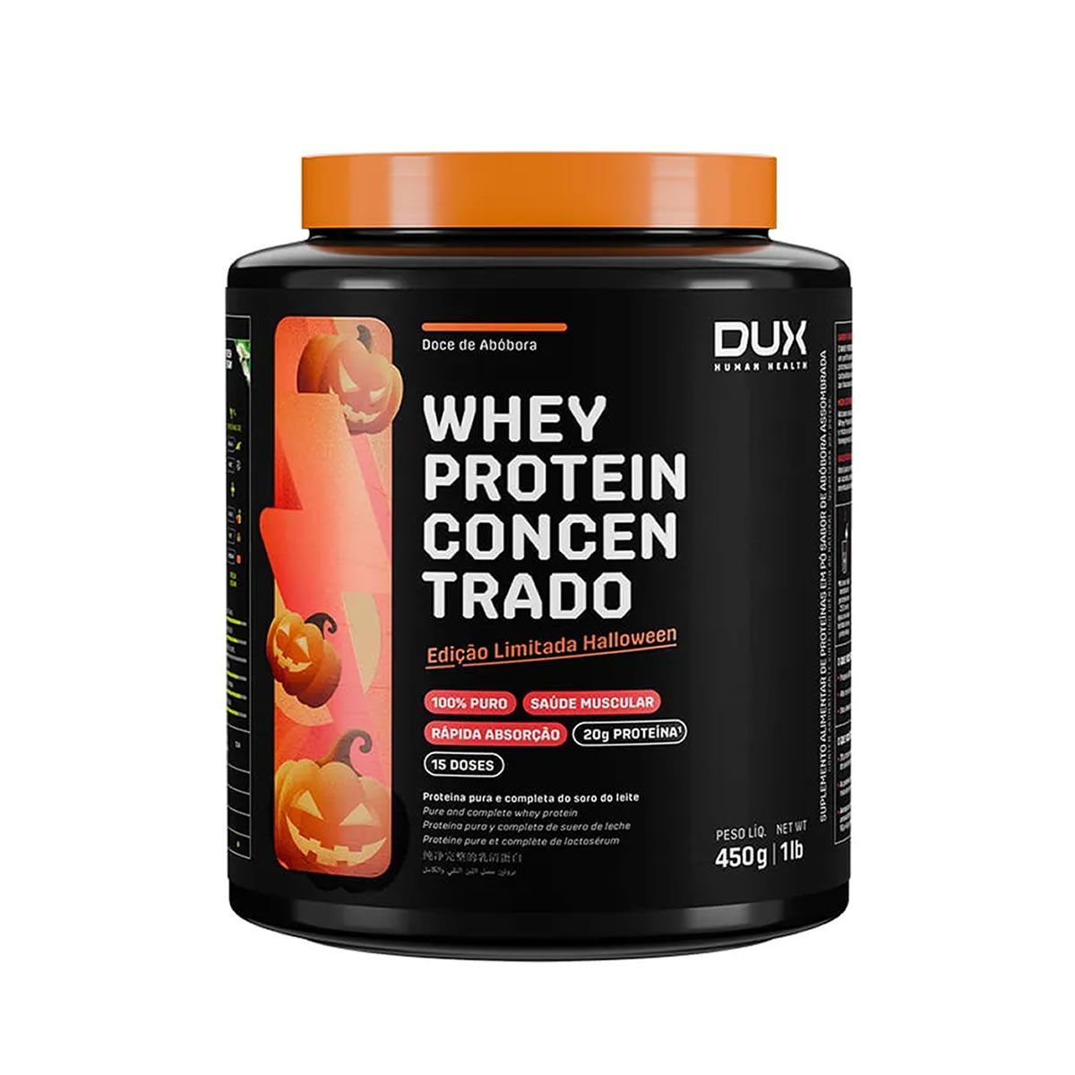 Whey Protein Concentrado Halloween - Doce de Ab�bora 450g - Dux Nutrition