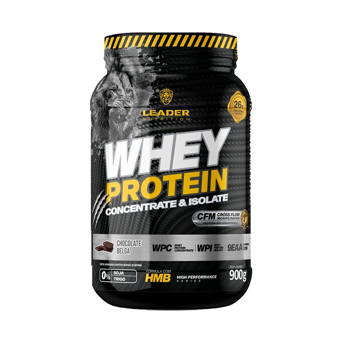 Whey Protein Concentrate & Isolate - 900g Chocolate Belga - Leader Nutrition