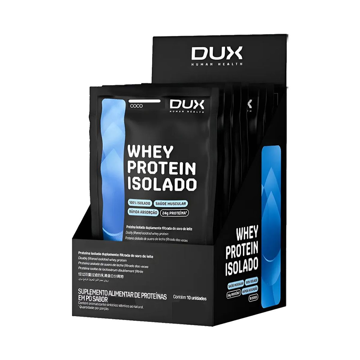 Whey Protein Isolado - 10 Sach�s 29g Coco - Dux Nutrition