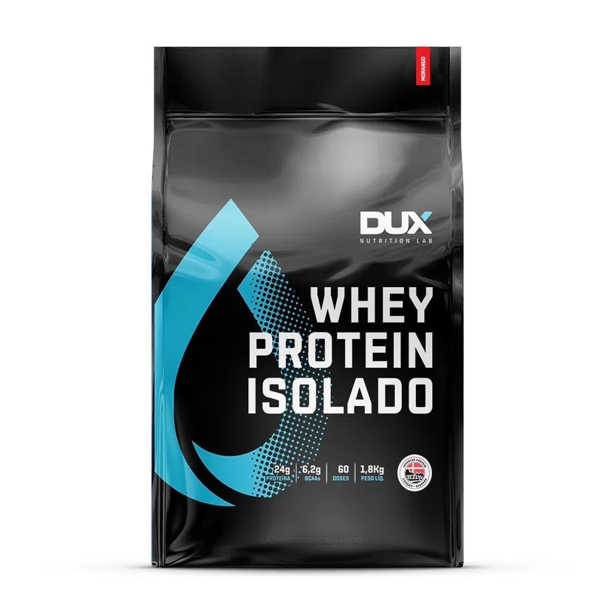 Whey Protein Isolado - 1800g Refil Morango - Dux Nutrition*** Data Venc. 27/02/2024