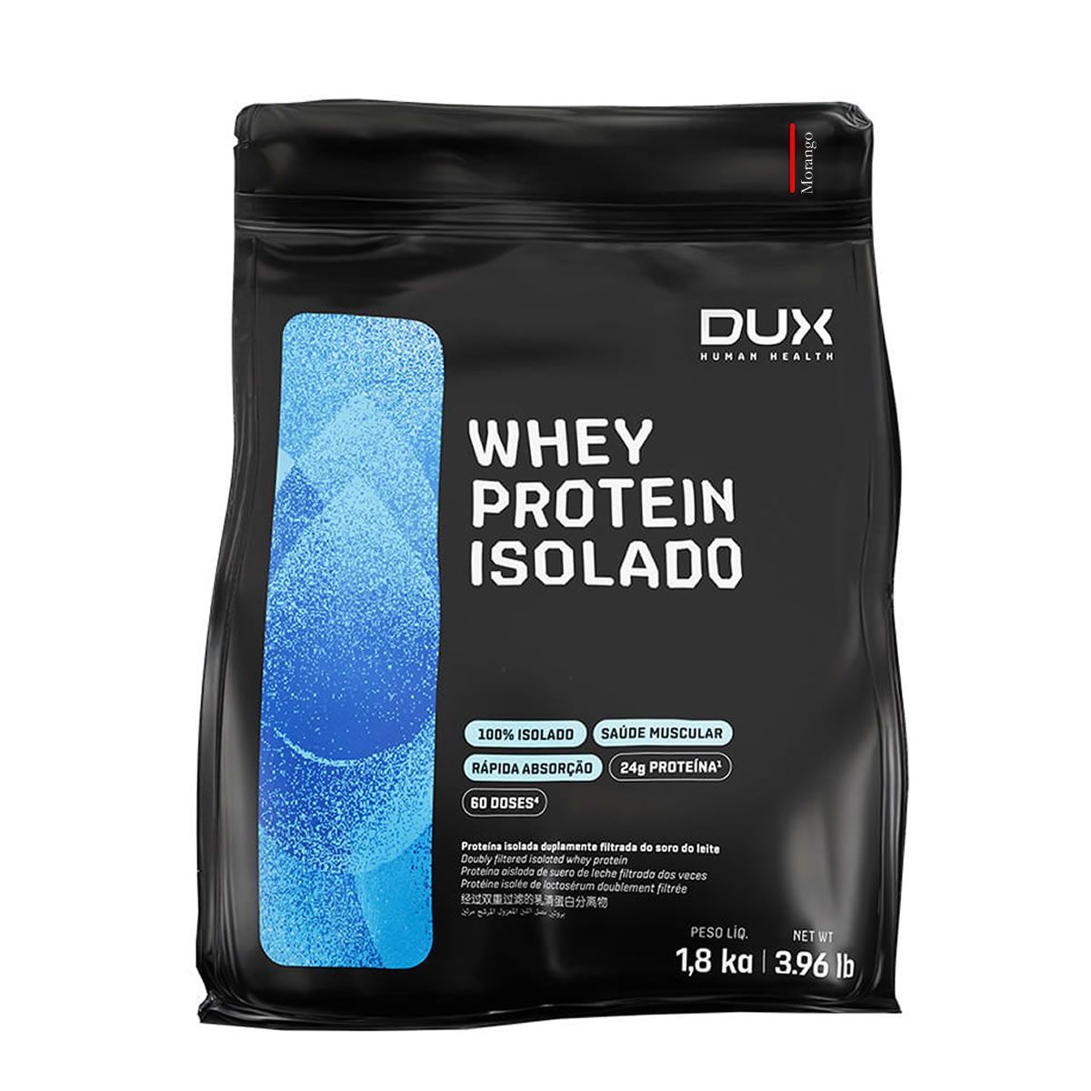 Whey Protein Isolado - 1800g Refil Morango - Dux Nutrition