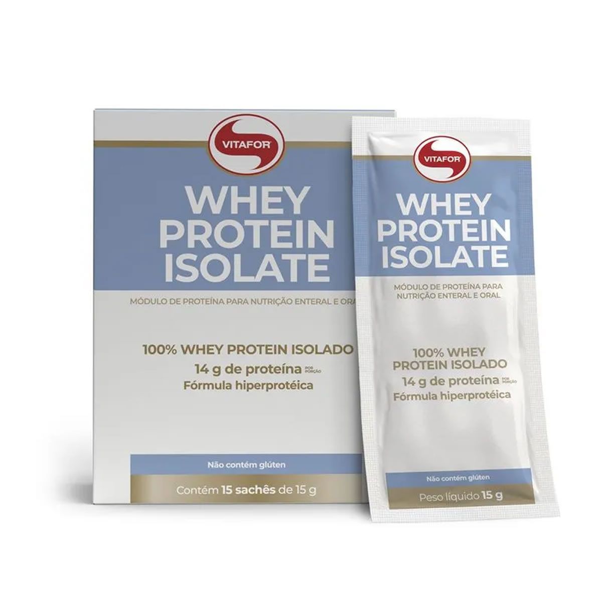 Whey Protein Isolate - 15 Sach�s de 15g Sem Sabor - Vitafor