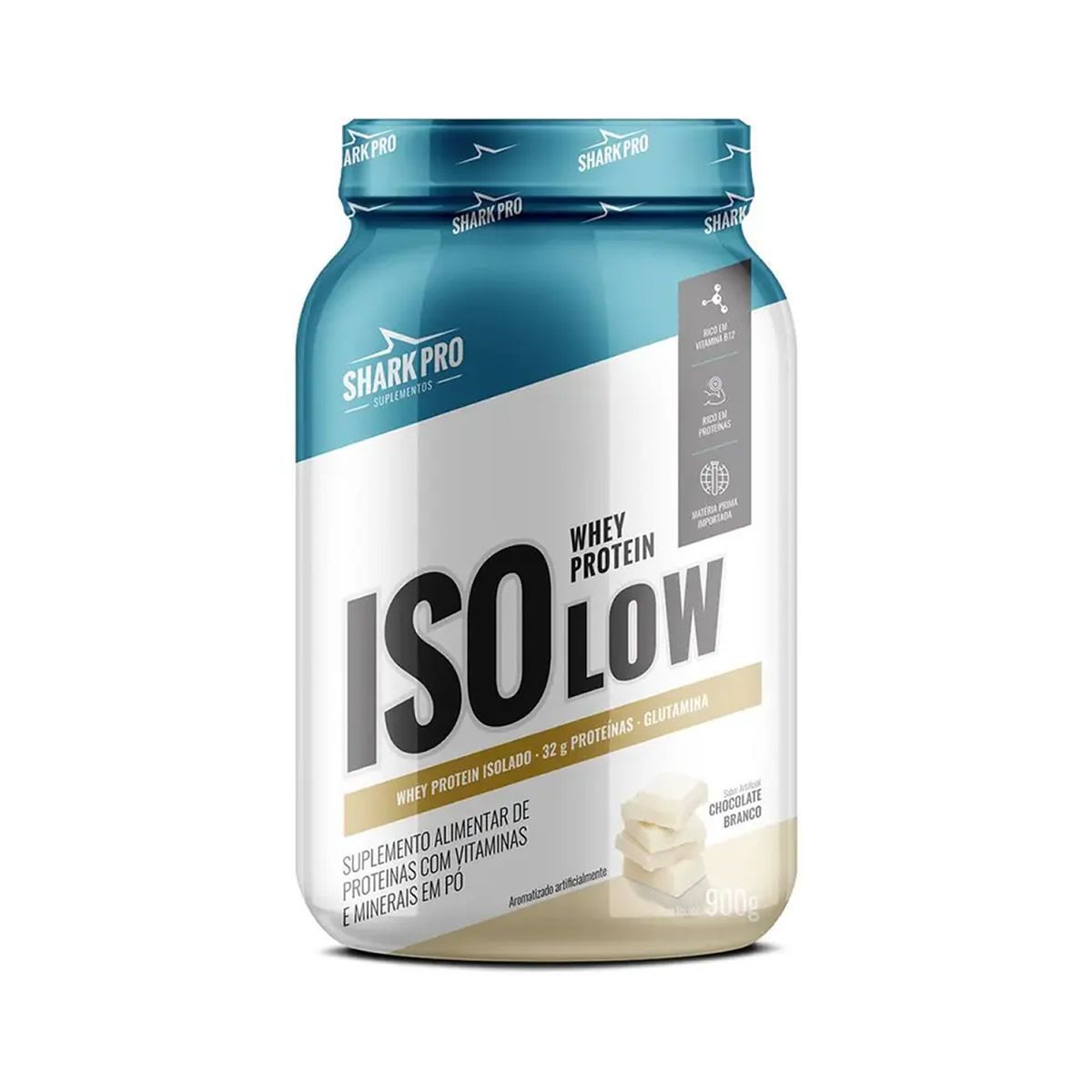 Whey Protein Isolow - 900g Chocolate Branco - Shark Pro Suplementos