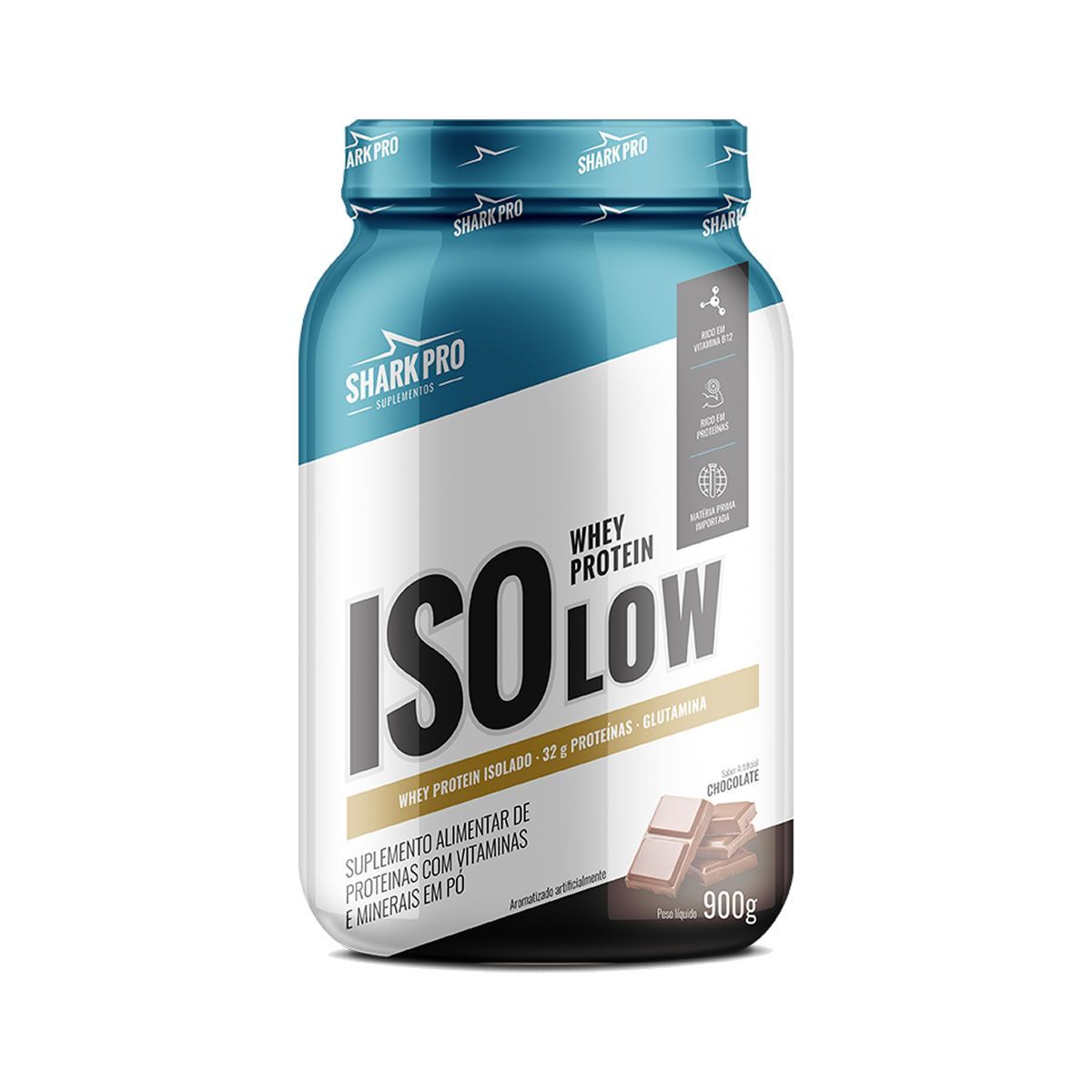 Whey Protein Isolow - 900g Chocolate - Shark Pro Suplementos
