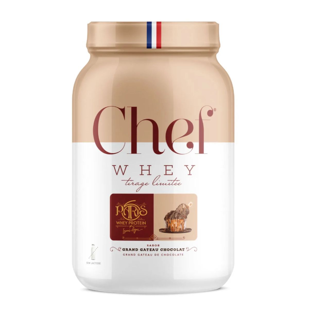 Whey Protein Paris 6 Sem Lactose - 800g Grand Gateau de Chocolate - Chef Whey