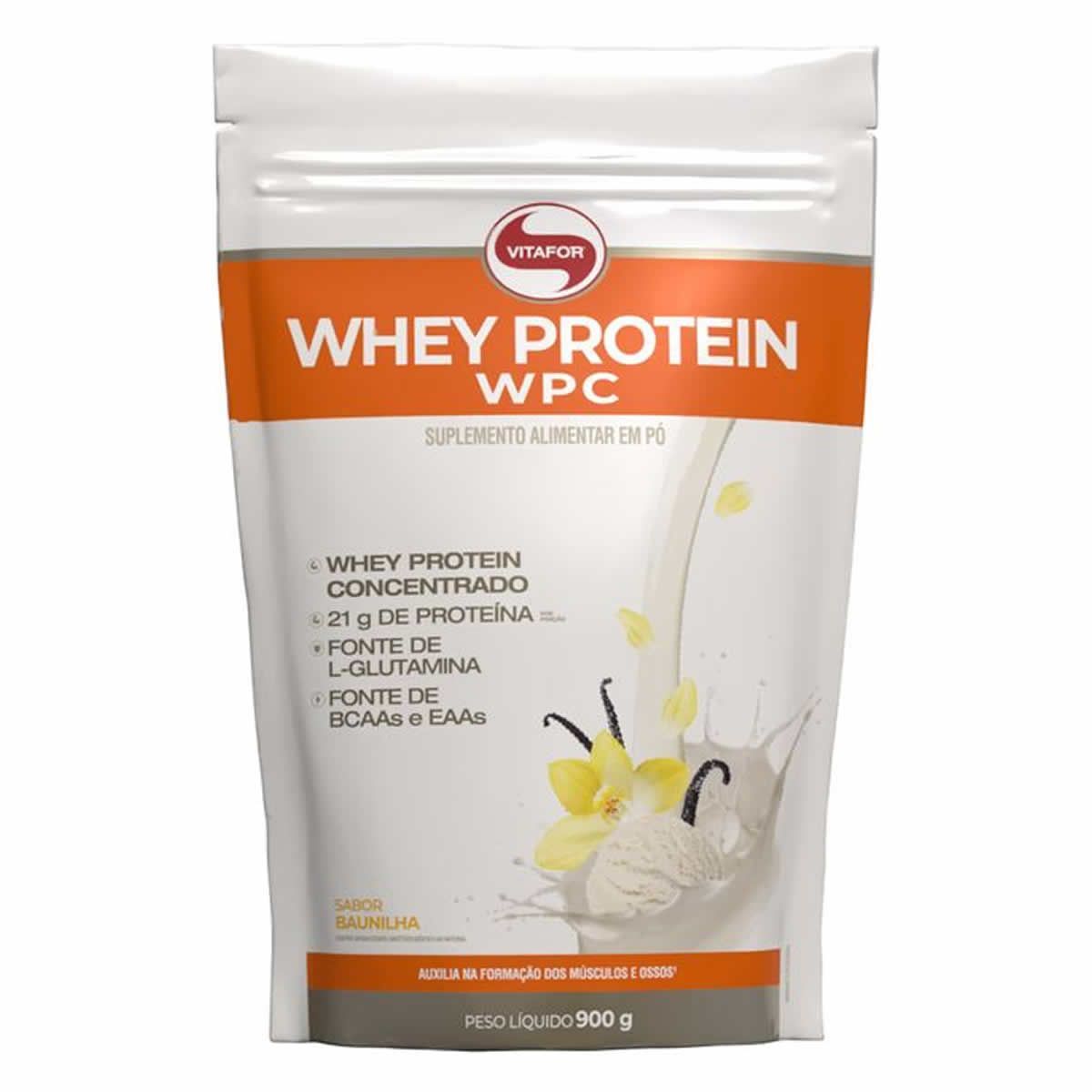 Whey Protein WPC -  900g Refil Baunilha - Vitafor