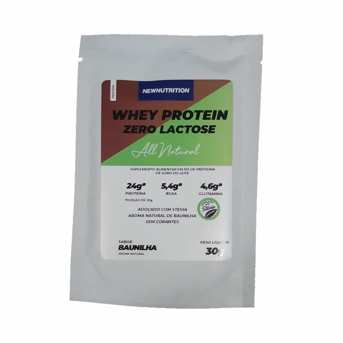 Whey Protein Zero Lactose All Natural - 1 Sach� 30g Baunilha - NewNutrition