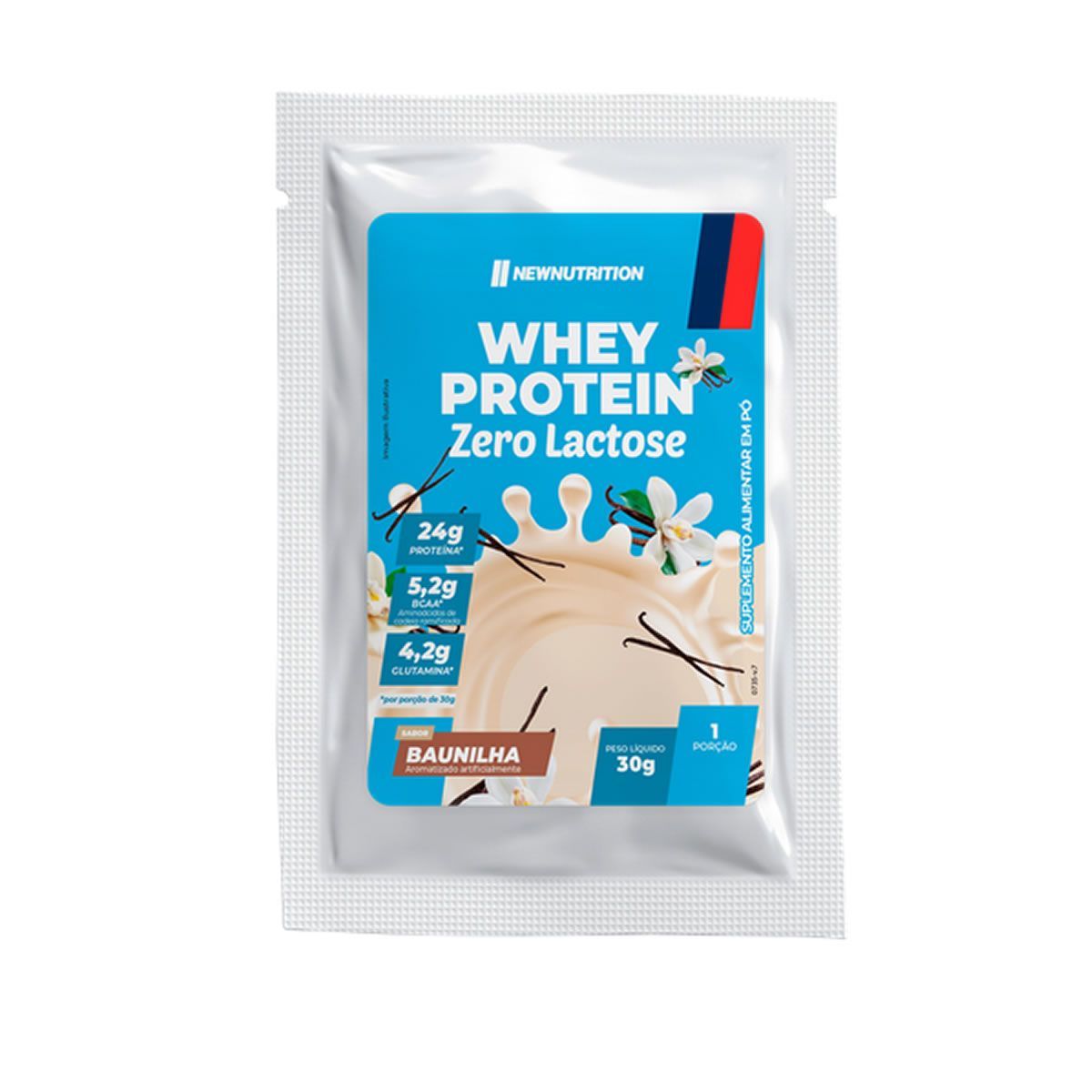 Whey Protein Zero Lactose - 1 Sach� 30g Baunilha - Newnutrition