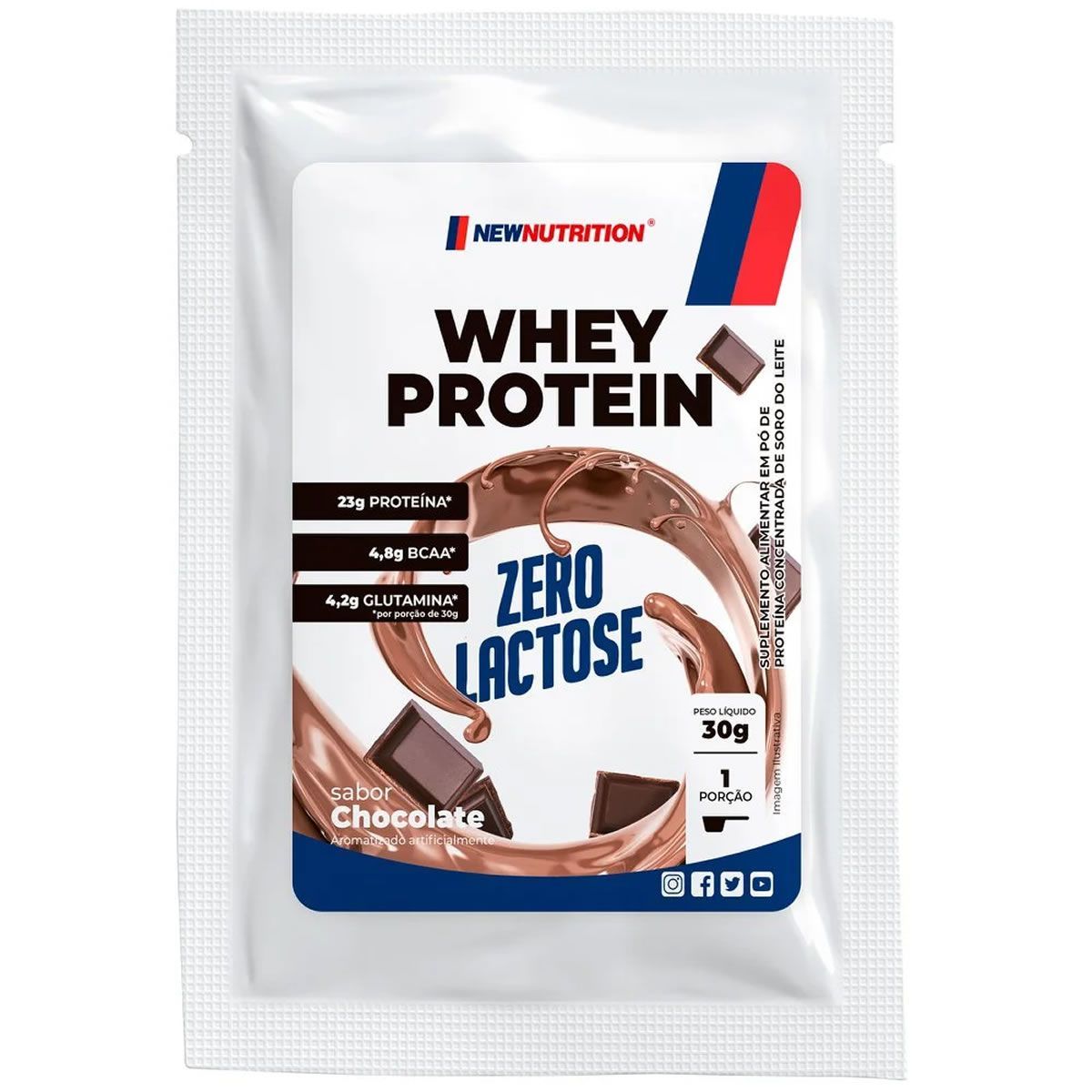 Whey Protein Zero Lactose - 1 Sach� 30g Chocolate - Newnutrition
