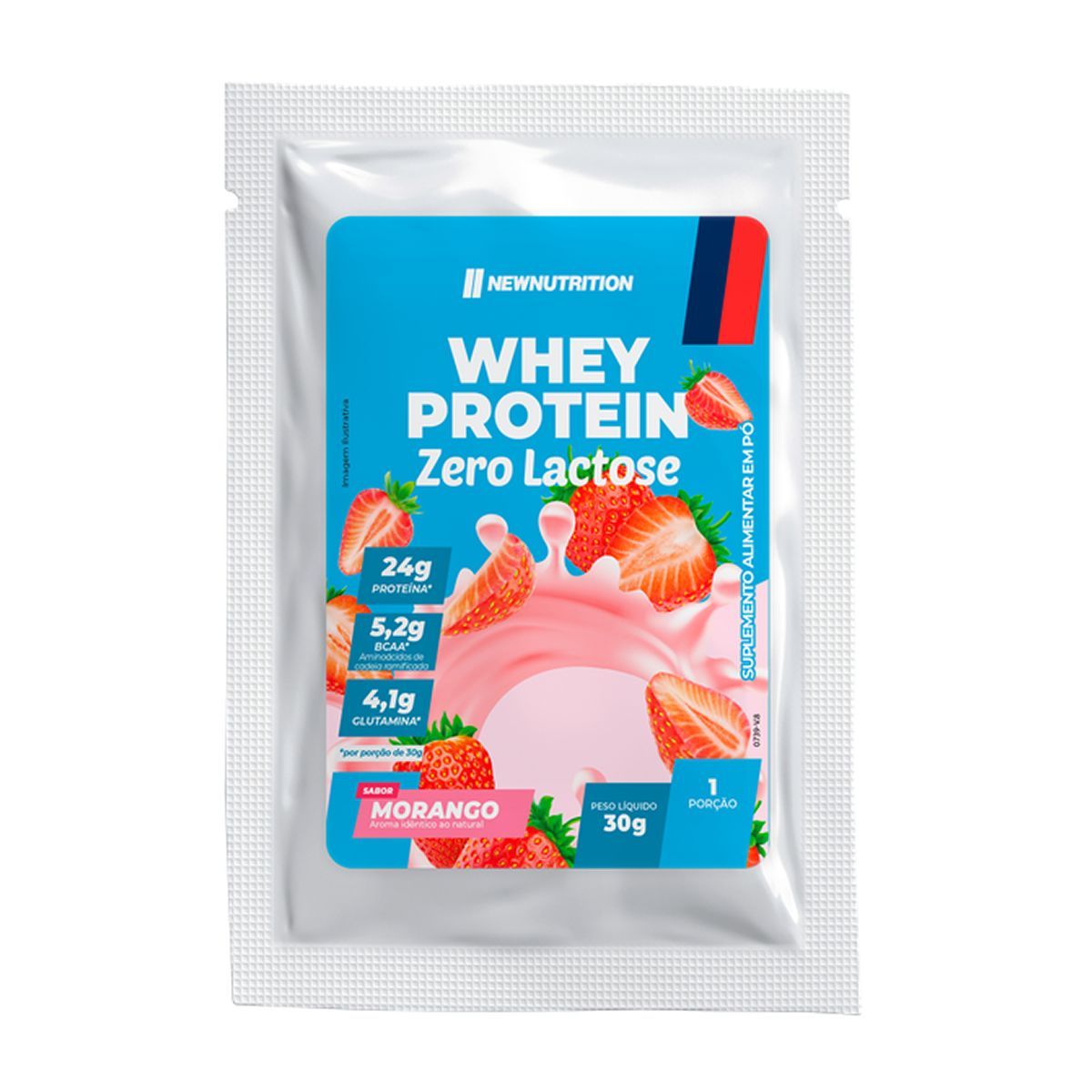 Whey Protein Zero Lactose - 1 Sach� 30g Morango - NewNutrition