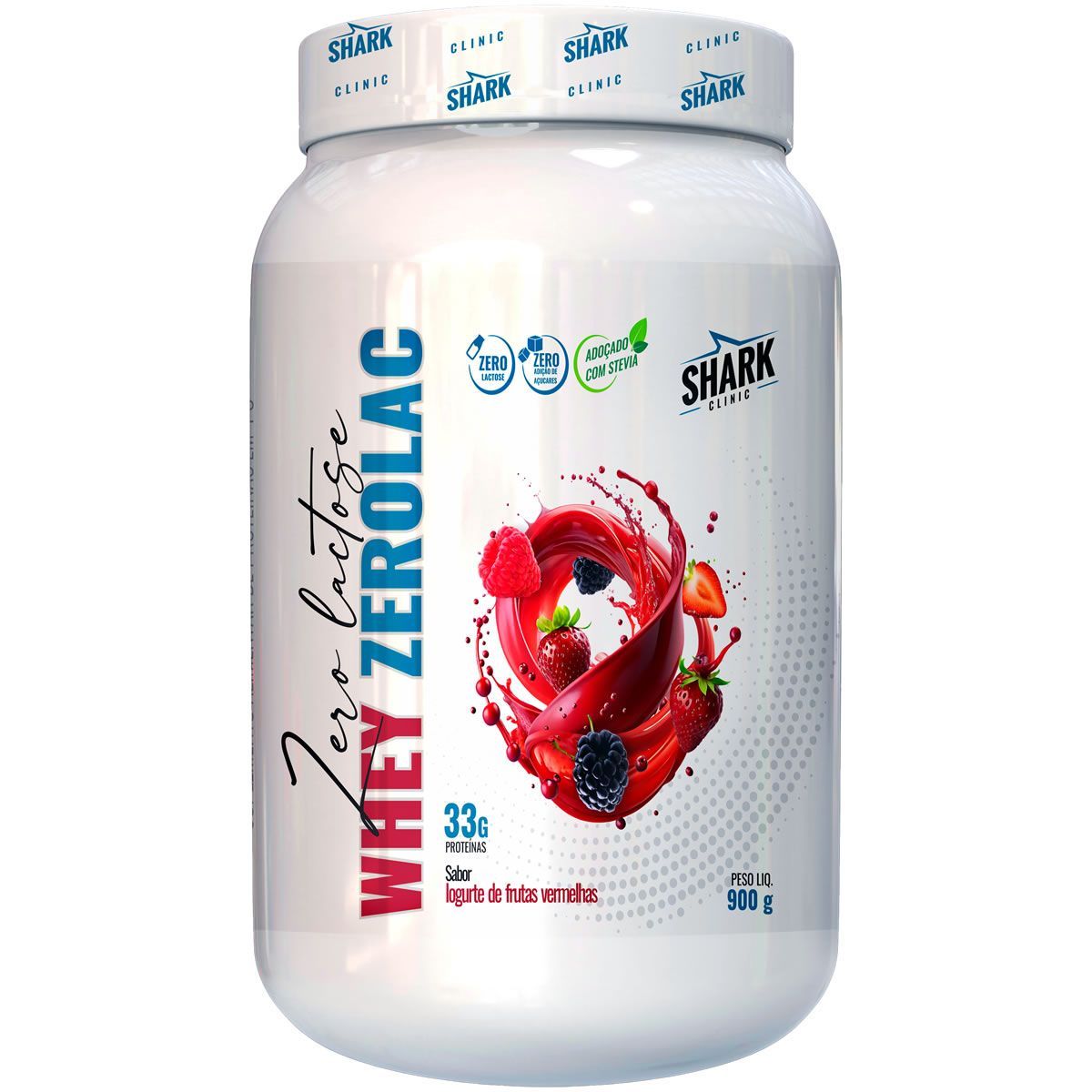 Whey ZeroLac - 900g Iogurte de Frutas Vermelhas  - Shark Clinic