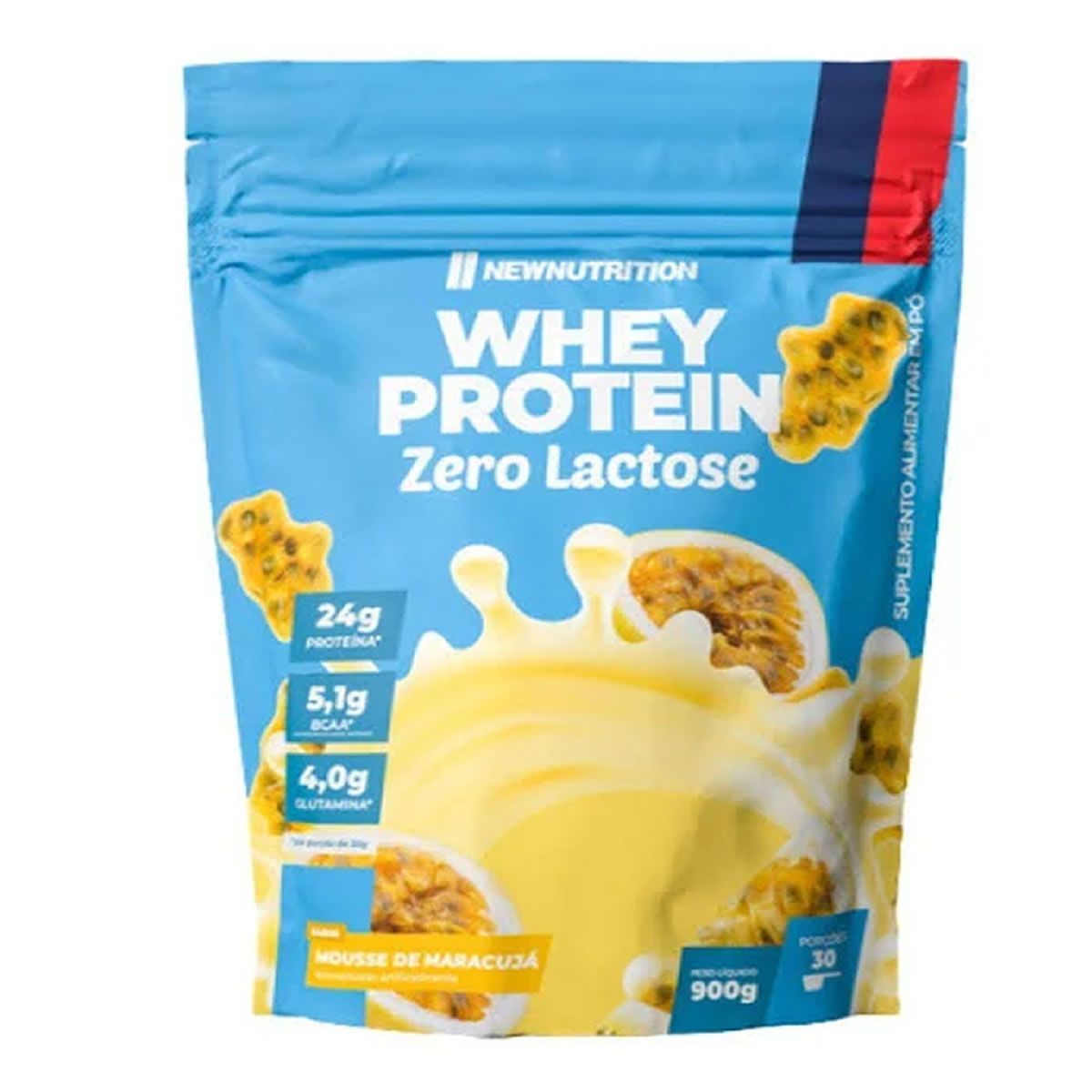 Whey Protein Zero Lactose - 900g Refil Mousse de Maracuja - NewNutrition