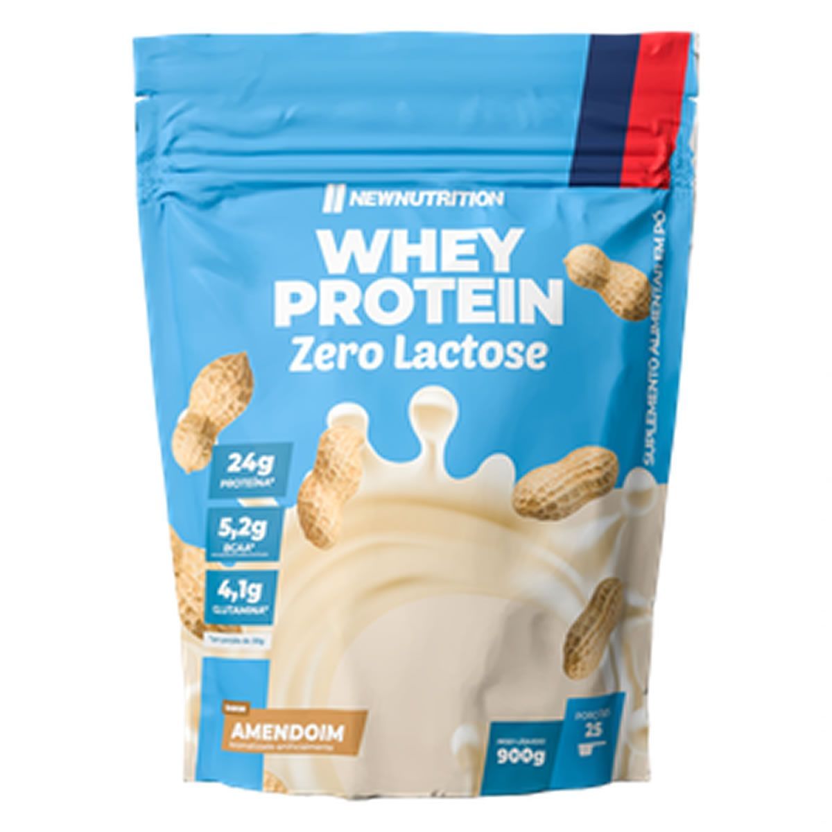 Whey Protein Zero Lactose - 900g Refil Amendoim - NewNutrition