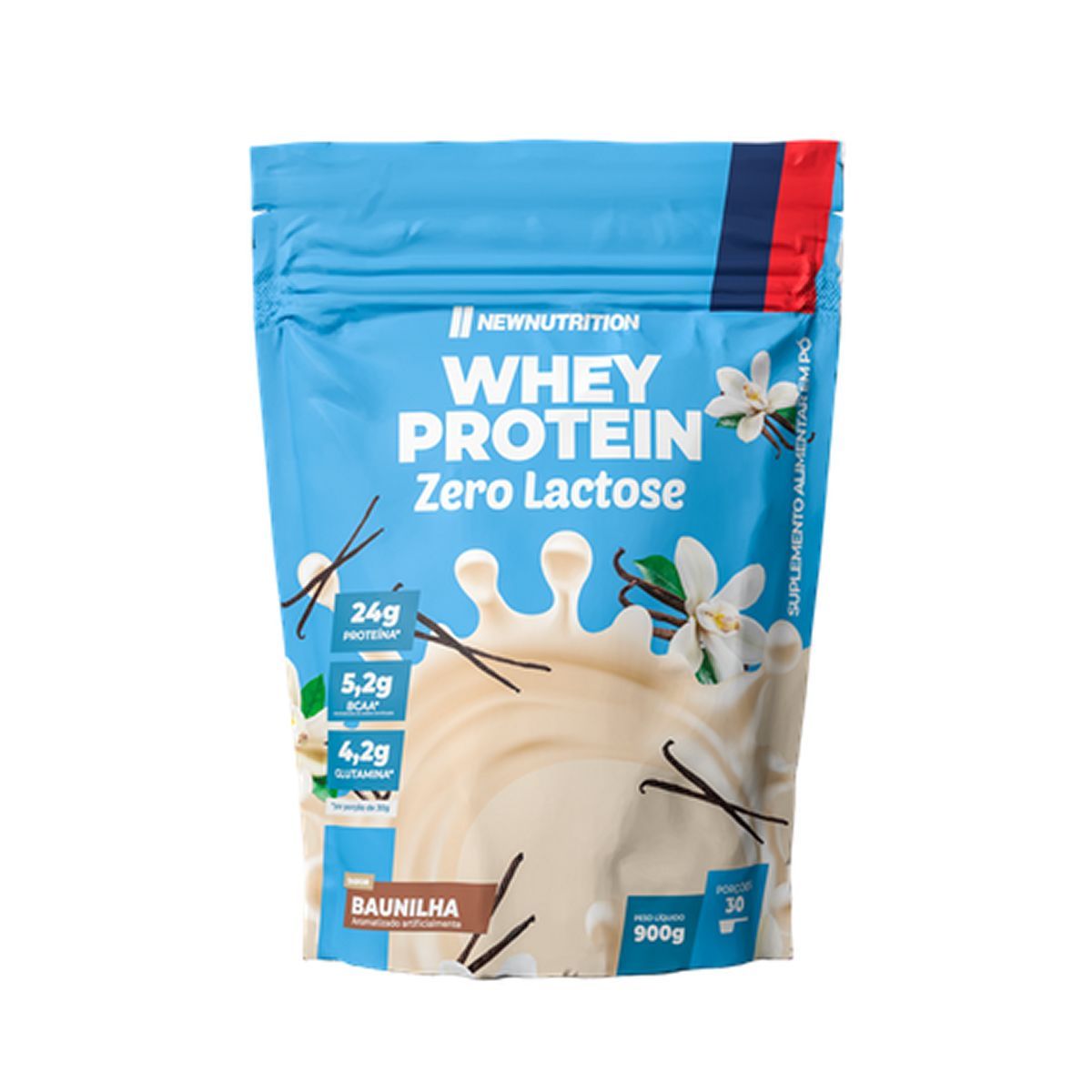 Whey Protein Zero Lactose - 900g Refil Baunilha - NewNutrition