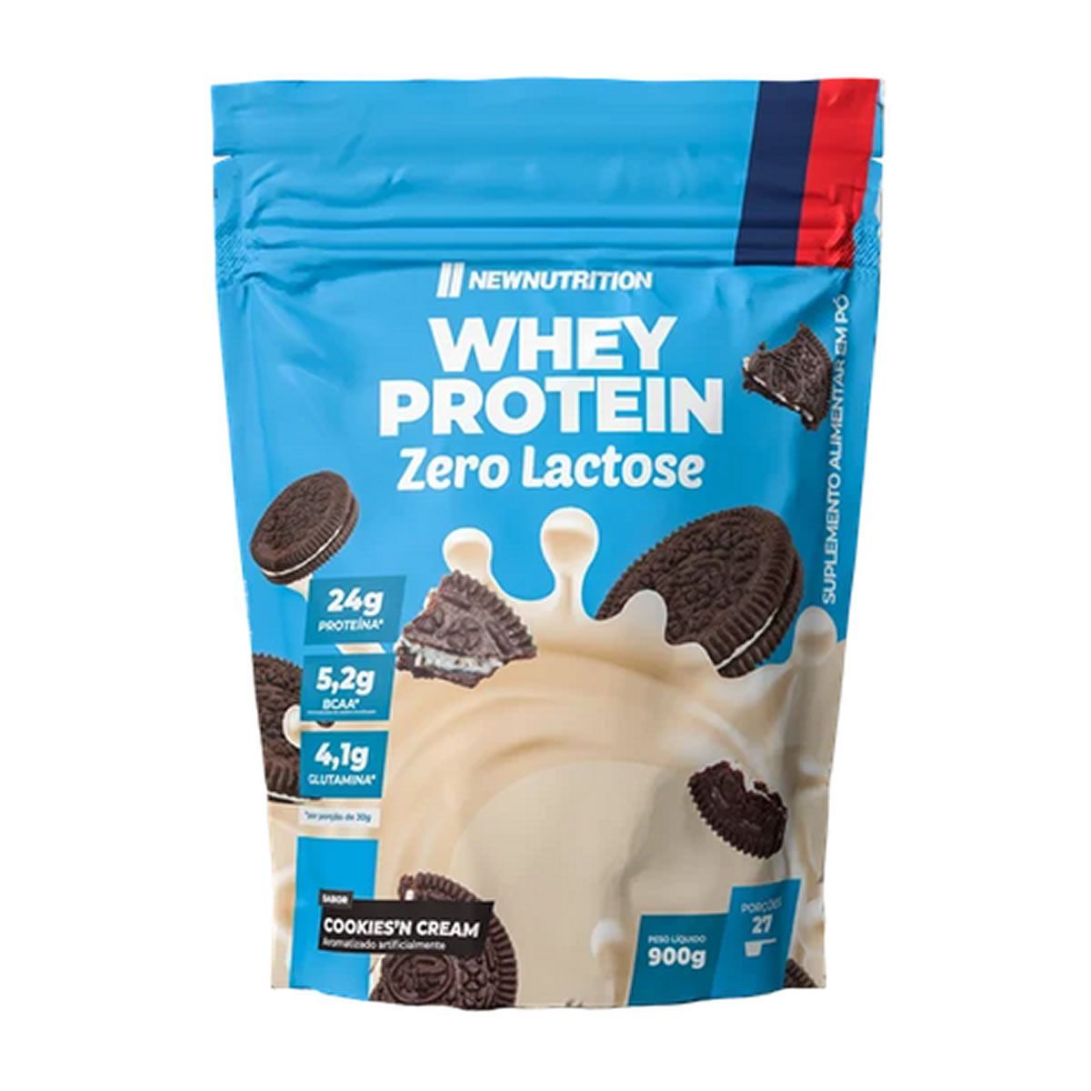 Whey Protein Zero Lactose - 900g Refil Cookies and Cream - NewNutrition