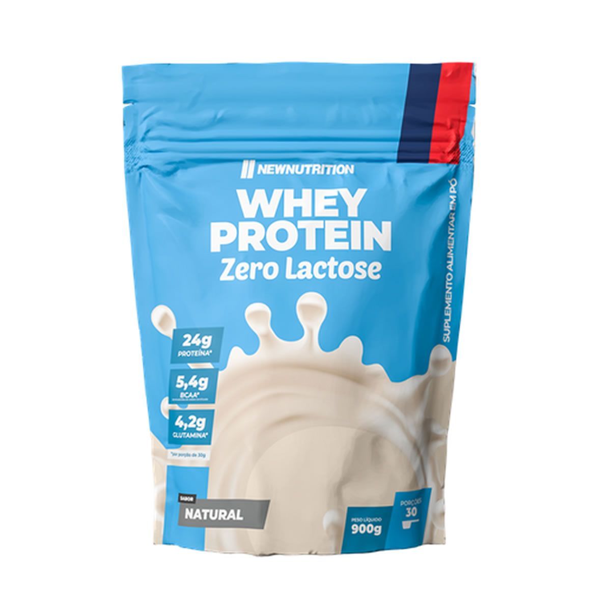 Whey Protein Zero Lactose - 900g Refil Natural - NewNutrition