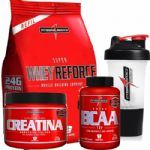 Whey Reforce Baunilha 1,8g + Creatina 300g + BCAA Top 120 caps + Coqueteleira 400ml - Integralm�dica