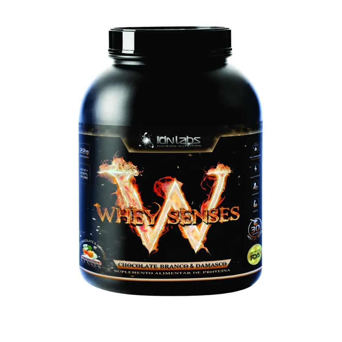Whey Senses Protein Concentrado - 900g Chocolate Branco e Damasco - IDN Labs