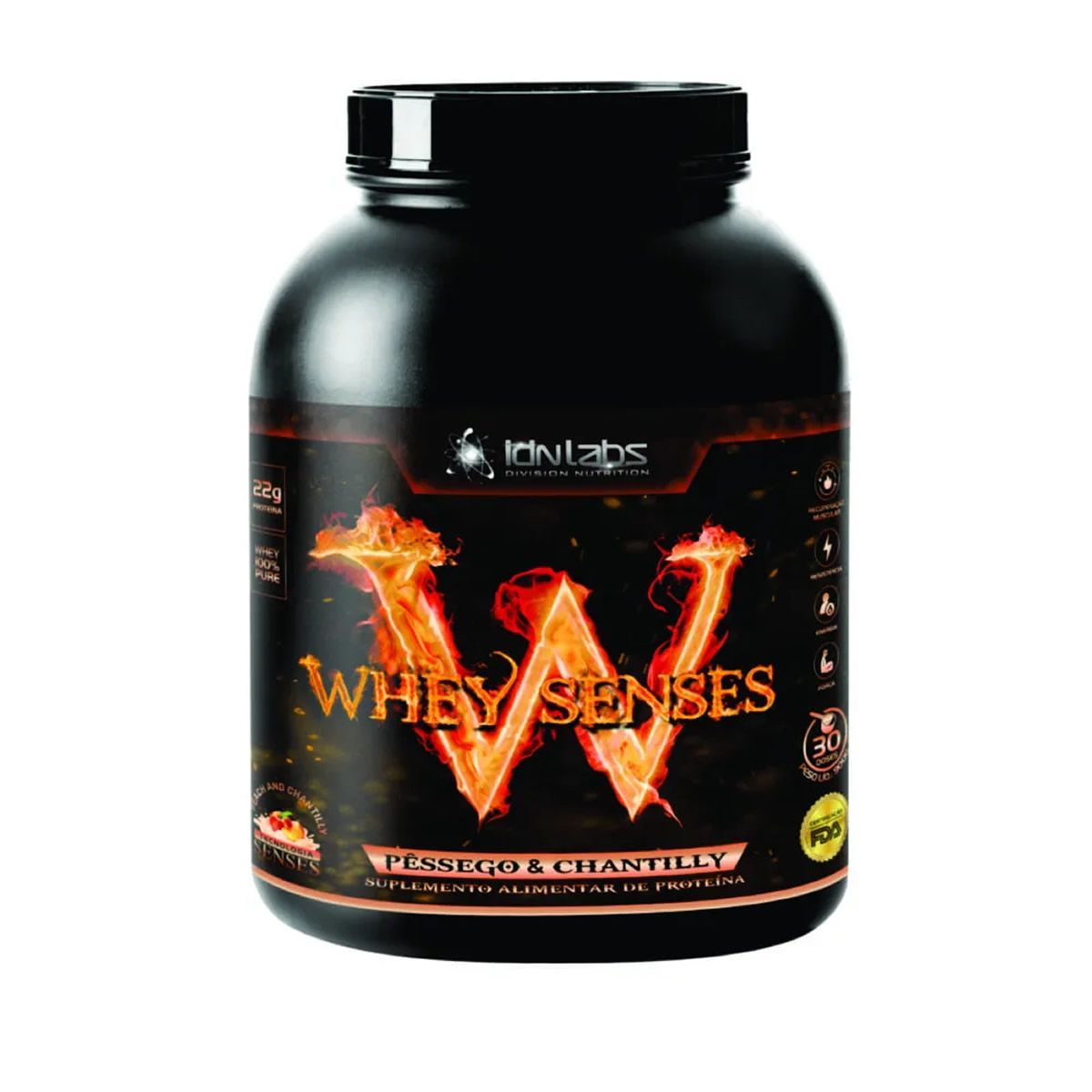 Whey Senses Protein Concentrado - 900g P�ssego e Chantilly - IDN Labs