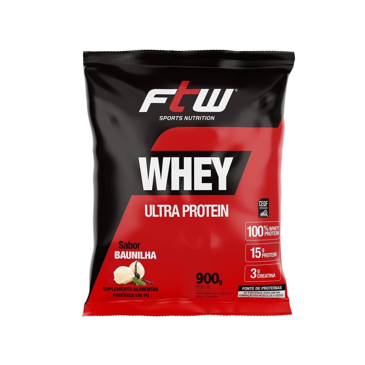 Whey Ultra Protein - 900g Refil Baunilha - FTW