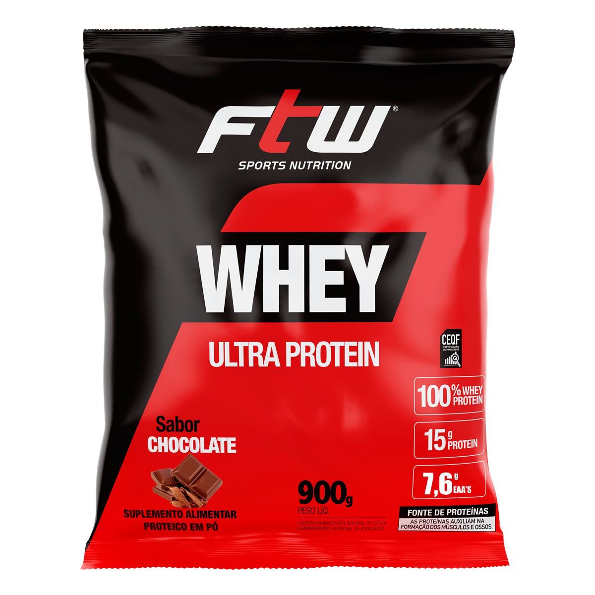 Whey Ultra Protein - 900g Refil Chocolate - FTW*** Data Venc. 30/09/2024