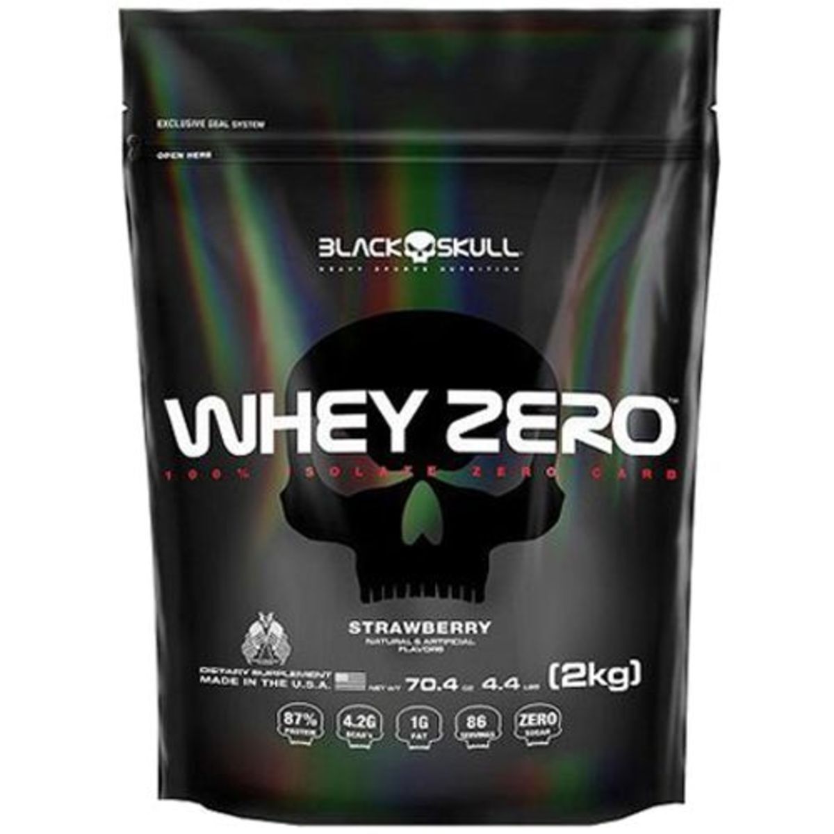 Whey Zero - 2000g Refil Strawberry - Black Skull
