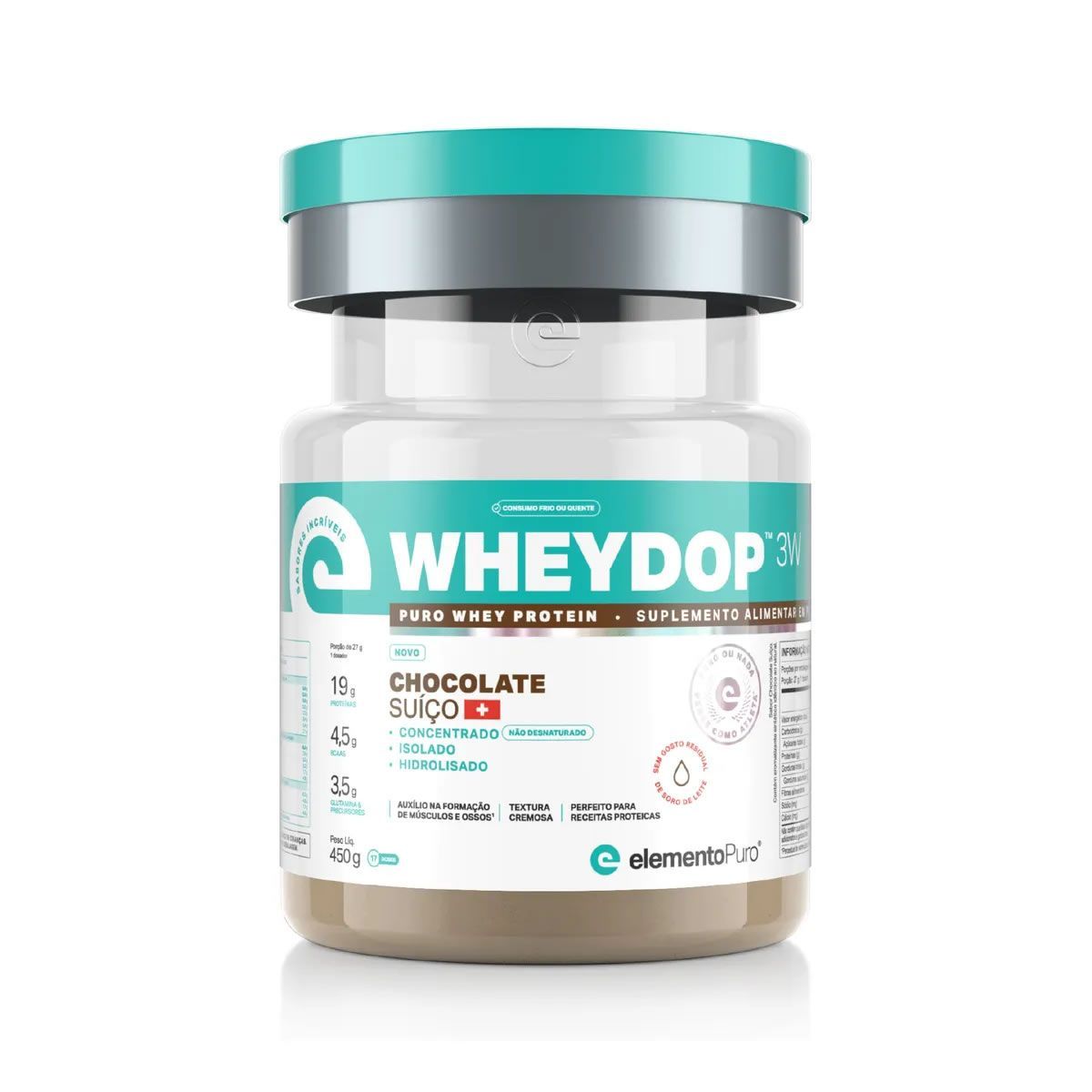 WheyDop 3W - 450g Chocolate Su��o - ElementoPuro