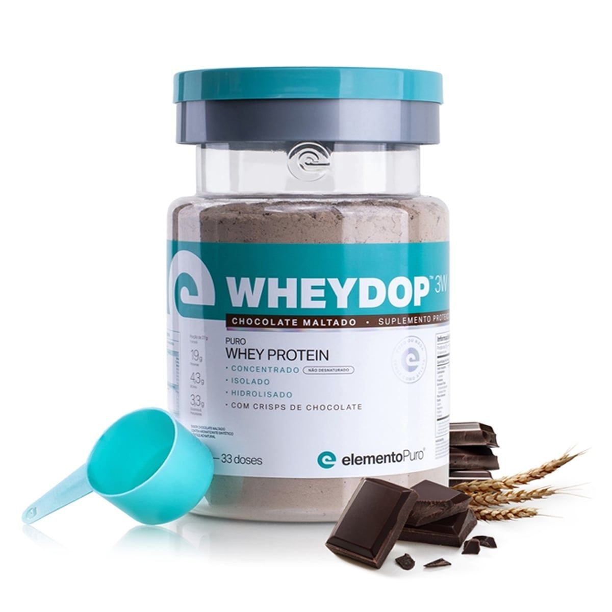 WheyDop 3w - 900g Chocolate Maltado - ElementoPuro