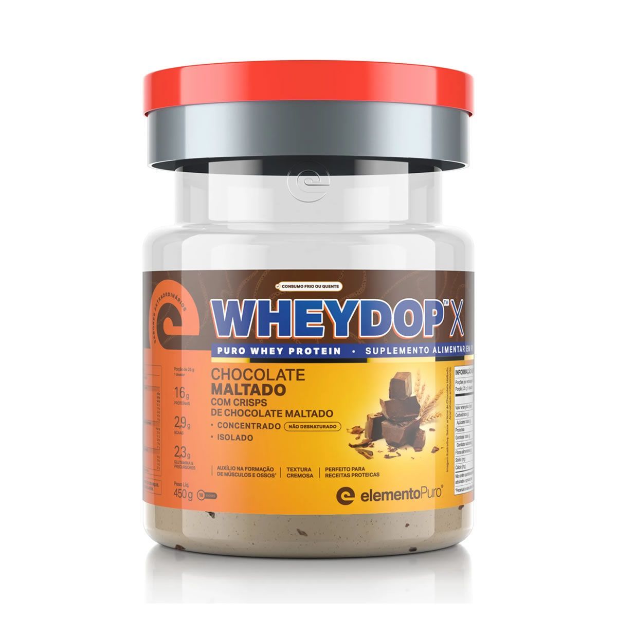 Wheydop X - 450g Chocolate Maltado - ElementoPuro