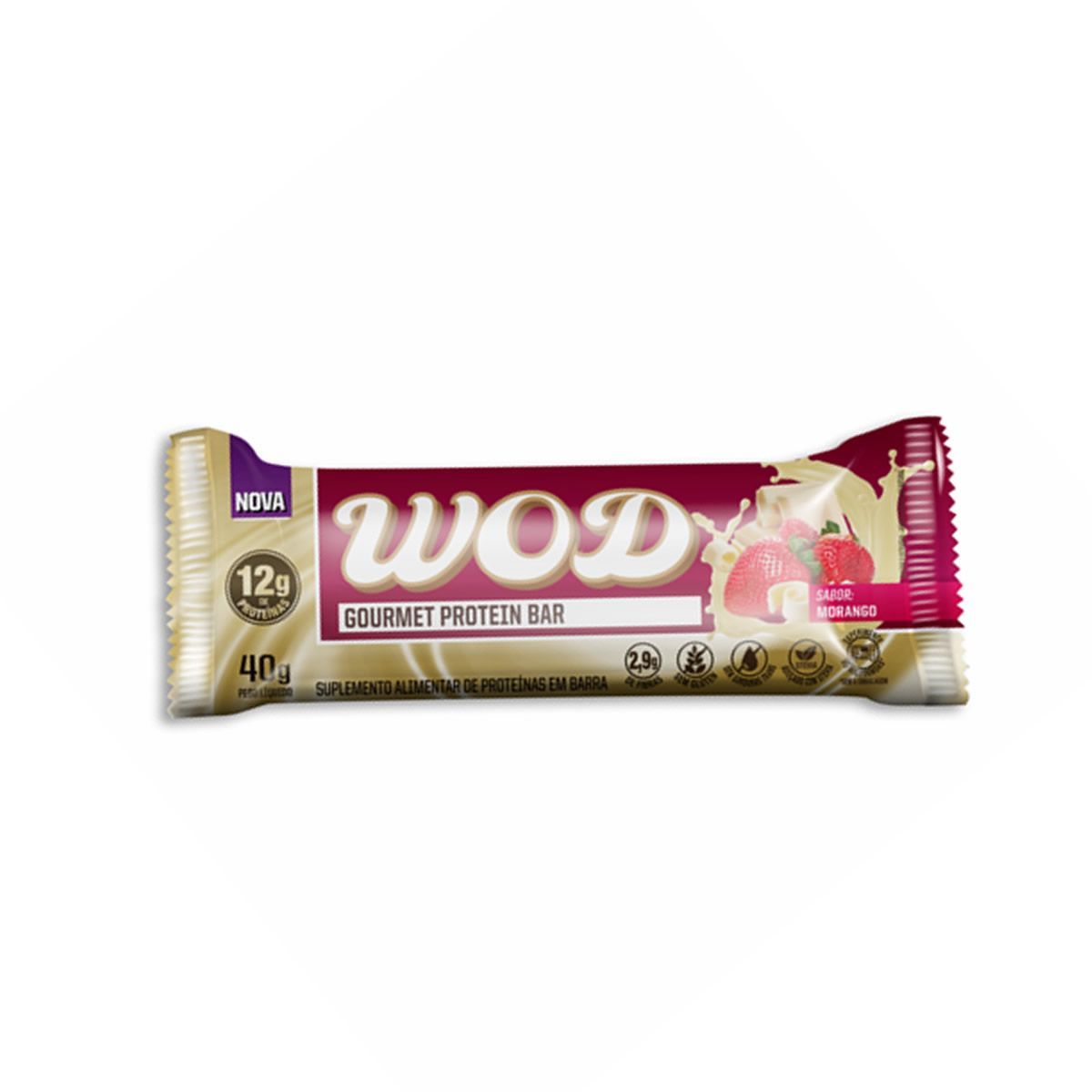 Wod Gourmet Protein Bar - 1 Unidade de 40g Morango - Wod Nutrition