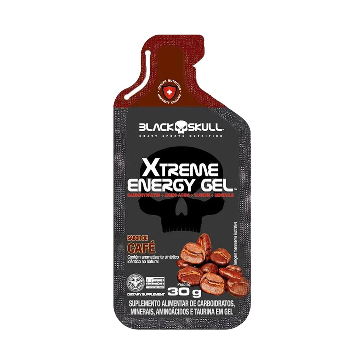 Xtreme Energy Gel - 1 Sach� 30g Caf� -  Black Skull