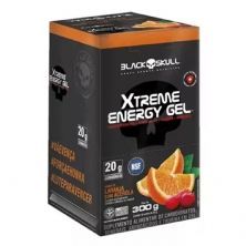 Xtreme Energy Gel - 10 Sach�s 30g Laranja com Acerola - Black Skull