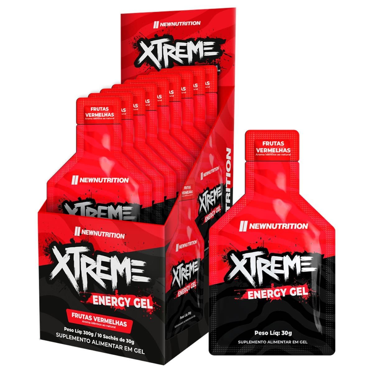 Xtreme Energy Gel - 10 Sach�s de 30g Frutas Vermelhas - NewNutrition